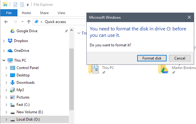 you need to format the disk