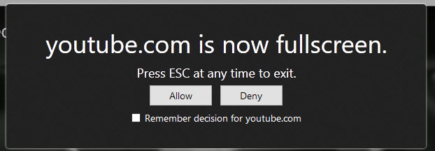 youtube is in fullscreen