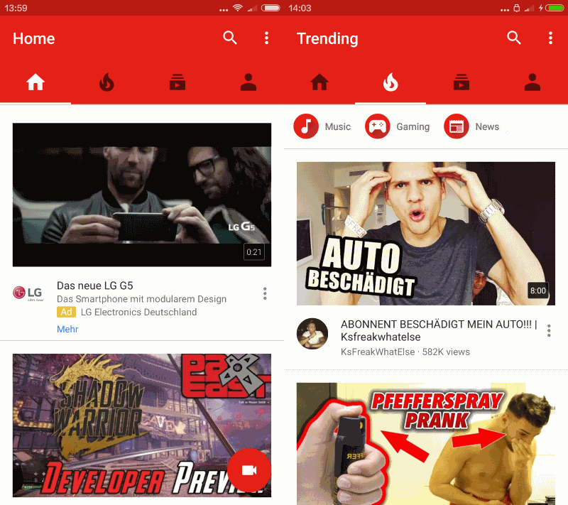 youtube new layout