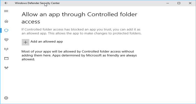 allow apps controlled folders