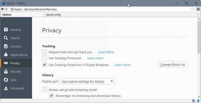 firefox tracking protection blocklist