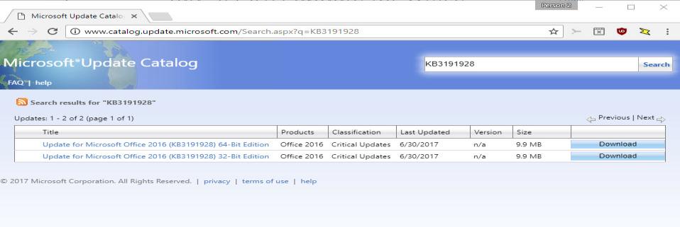 microsoft office july 2017 non security updates