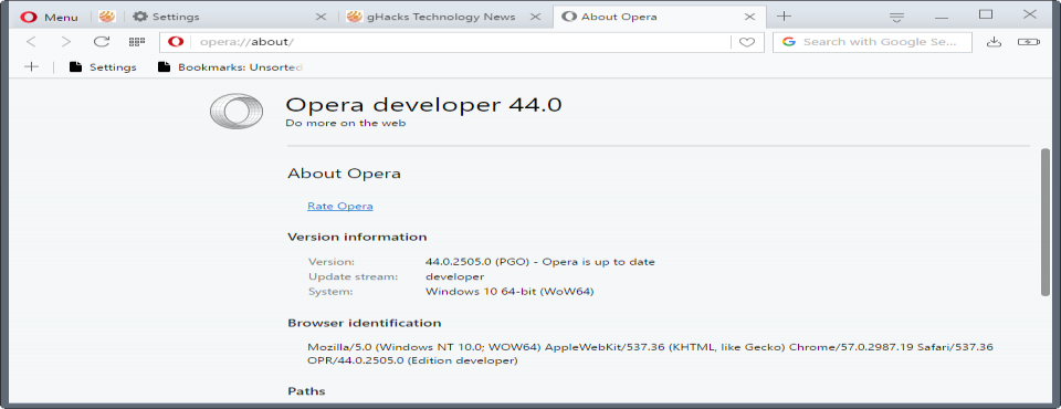 opera browser new design