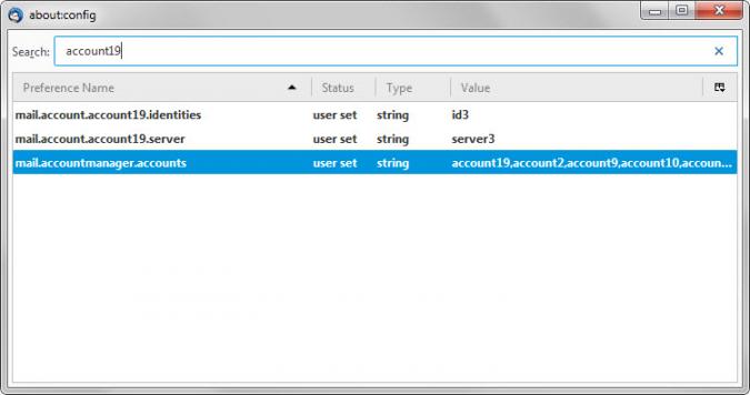 thunderbird account lookup