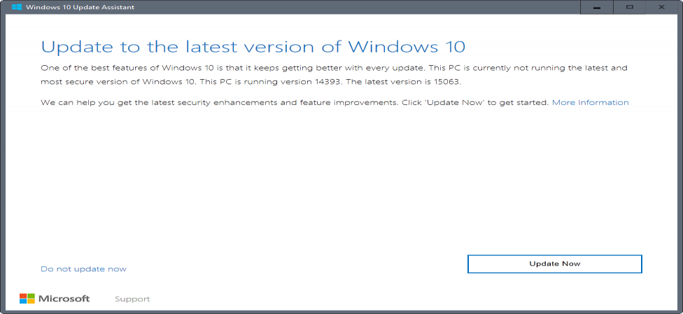 update to latest version of windows 10