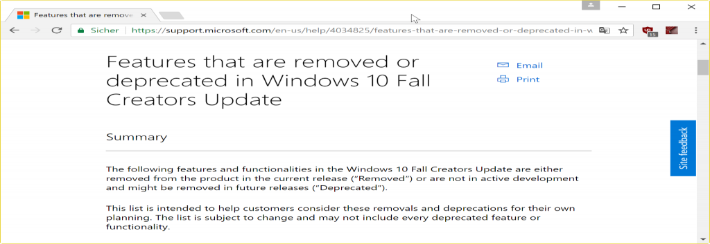 windows 10 fall creators update removed features