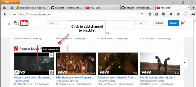 youtube blacklist
